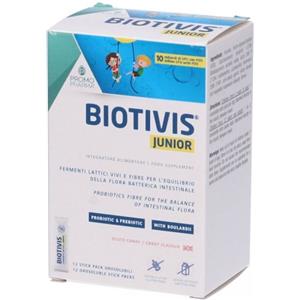 PromoPharma Biotivis Junior - Integratore alimentare per bambini con 10 miliardi di probiotici, FOS e vitamine B - 12 stick orosolubili