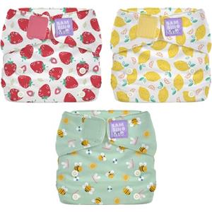 Bambino Mio Miosolo Classic - Confezione da 3 pannolini riutilizzabili (VITA DEGLI INSETTI) - Pannolini di stoffa «tutto in uno», pannolini lavabili taglia unica, pannolini riutilizzabili per neonati