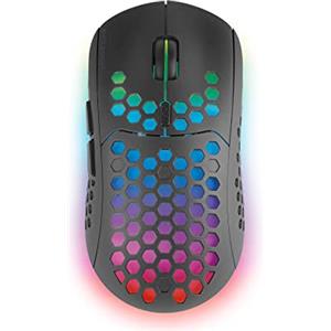 Mars Gaming MMW3, Mouse Gaming Senza Fili, RGB Flow, Ultraleggero 79g, 3200DPI, Nero