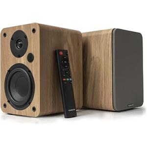 VULKKANO A4 Cassa Amplificata con Woofer da 4 Pollici, Bluetooth 5.0, Optica, RCA, USB, Coassiale, Casse Monitor con Design Elegante