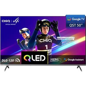 CHiQ U50QST 50 Pollici (127 cm) TV Smart Google TV QLED 4K UHD con HDR10, ALLM & VRR, MEMC, Controllo Vocale, Design Metallico Ultra Sottile, Dolby Audio, Wi-Fi 2.4G/5G (Nuovo Modello)