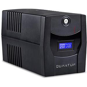 EPYC® QUANTUM - UPS per Computer, Potenza 1500VA/900Watt, Gruppo di Continuità per PC, Tecnologia Line Interactive, AVR, 5 Uscite (2x Schuko + 3x IEC), Display LCD, UPS 1500VA, Massime Autonomie