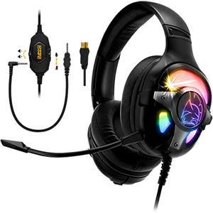 EMPIRE GAMING - WarCry G-W10 Cuffie Gamer RGB - Audio Surround 7.1 Virtuale Software incluso Anti-Rumore- Compatibile PS4, PS5, Xbox One Series, PC, MAC -Telecomando - Microfono Staccabile