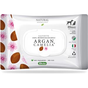 Derbe Salviette Argan e Camelia - 35 Pezzi, Detergenti Profumati per Cani e Gatti