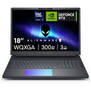 Alienware 18 Area-51 Laptop Gaming 18" WQXGA 300Hz G-Sync, Intel Core Ultra 9 275HX Series 2, Nvidia GeForce RTX 5080, 32GB DDR5 RAM, 2TB SSD, Windows 11 Home, Cryo-tech, AlienFX RGB QWERTY