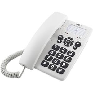 SPC Original - Telefono fisso da tavolo o da parete, con tasti grandi e di facile utilizzo, 3 memorie dirette, volume suoneria extra forte, funzione di ricomposizione - Bianco