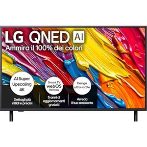 LG QNED AI QNED84 TV 43 pollici, Smart TV 4K, Processore α7 Gen8, Dynamic QNED Color, Design Ultra Slim, webOS con AI e telecomando puntatore AI, Gaming con VRR 4K@60Hz, 43QNED84A6C 2025