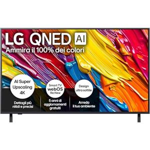 LG QNED AI QNED84 TV 55 pollici, Smart TV 4K, Processore α7 Gen8, Dynamic QNED Color, Design Ultra Slim, webOS con AI e telecomando puntatore AI, Gaming con VRR 4K@60Hz, 55QNED84A6C 2025
