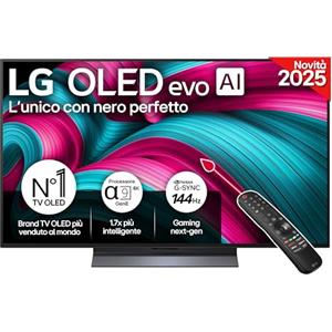 LG OLED evo AI C5 TV 48 pollici, Smart TV 4K, Processore α9 Gen8, webOS con AI, Dolby Vision & Atmos, Gaming con VRR e GSYNC 4K@144Hz, 4 HDMI 2.1, Alexa, OLED48C56LB 2025