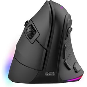 Mars Gaming MM-SK, Mouse Gaming Wireless Verticale, Design Ergonomico, Illuminazione RGB Chroma, Sensore Ottico Pixart 8400DPI, Switch Meccanici Huano, 9 Pulsanti Programmabili, Mouse Tri-Mode, Nero