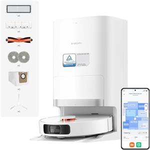 Xiaomi Robot Vacuum X20+, Robot Aspirapolvere Lavapavimenti, Stazione Smart All-in-one, Aspirazione 6.000 Pa, Navigazione Laser 3D, Lavaggio e Pulizia Pavimenti con Doppio Panno Rotante, Controllo App