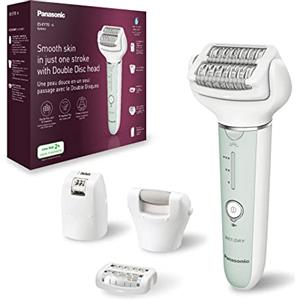 Panasonic ES-EY70-G503 Epilatore Bagnato e Asciutto, Doppio Disco con 60 Pinzette, Testina Flessibile Pivotante a 90°, 3 Impostazioni di Velocità e Luce LED, 30 Minuti di Funzionamento, Cordless
