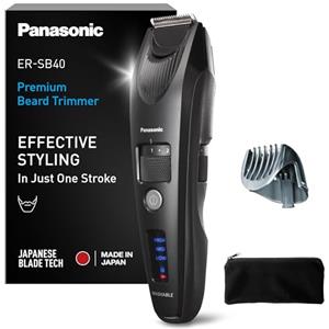 Panasonic ER-SB40-K803 Regolabarba da Uomo, Tagliacapelli Cordless Portatile Impermeabile, 20 Impostazioni di Lunghezza, Pettine, Funzionamento Senza Filo e con Cavo, Indicatore Batteria a LED, Nero
