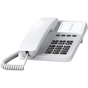 Gigaset DESK 400 - Telefono da tavolo o parete - Telefonare in Modo Semplice - Selezione DTMF o a Impulsi Regolabile, Bianco [Versione Italiana]