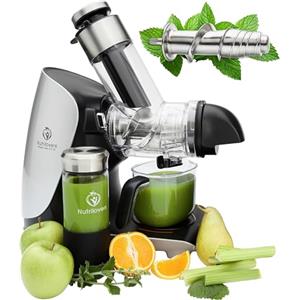 Nutrilovers GREEN-PRESS MAX Estrattore di Succo Lento in Acciaio Inossidabile 304 con Coclea Senza BPA | Per Frutta Intera, Sedano, Verdure e Frutta | Vincitore del Test 2023 | Estrattore di Succo Versatile