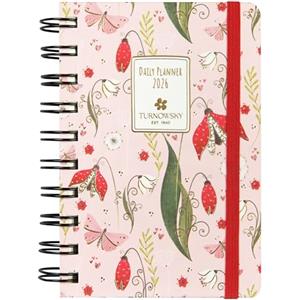 Franco Cosimo Panini TURNOWSKY - Agenda Giornaliera 12 Mesi, Planner Tascabile con Spirale Nera e Angoli Tondi, Trancia Metal in Cover, 352 Pagine Colorate, Ideale per Lavoro e Università 9x13h cm