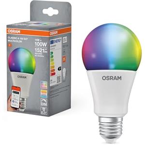 OSRAM SMART+ RGBW, lampada LED E27 con Matter over Wifi, appositamente progettata per ALEXA, sostituisce 100W, 2700-6500K, 16 milioni di colori RGB, confezione da 1 (non compatibile con app SMART+)