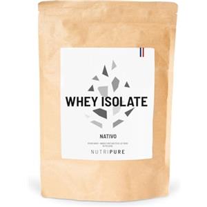 NUTRIPURE Whey Protein, Siero Di Latte Isolato In Polvere Nativo | Integratore Alimentare di Proteine del Latte | Sviluppo Muscolare E Allenamento | 94% Di Proteine, 25% Di BCAA, 52% Di EAA | Neutro | 750 Gr
