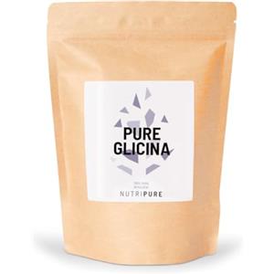 NUTRIPURE Glicina pura | 100% vegano | Aminoacido essenziale | Ideale per la ricostruzione del collagene, le articolazioni e la tendinite | Senza OGM, senza additivi | 31 dosi | Bustina da 310 g | NUTRIPURE