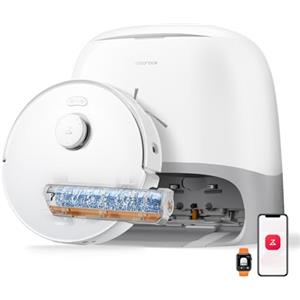 roborock Qrevo Curv 2 Flow Robot Aspirapolvere Lavapavimenti, 270mm Autopulizia Rullo, 20.000Pa, Protezione Rullo per Tappeti Asciutti, Stazione Multifunzionale, Videochiamata, Hello Rocky