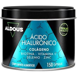 Aldous Bio Collagene e Acido Ialuronico 220 mg - 150 Capsule con Vitamina C, Biotina, Zinco e Selenio - Integratore Capelli, Pelle, Unghie - 800mg Collagene Idrolizzato - Articolazioni, Muscoli e Ossa - ALDOUS