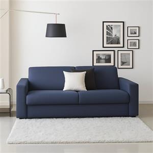 Dmora Talamo Italia - Divano fisso 2 posti Giuseppina, Sofà Soggiorno in tessuto imbottito, Braccioli standard, 100% Made in Italy, Cm 180x95h90, Blu