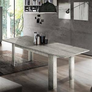 Dmora - Tavolo allungabile Nanni, Consolle allungabile fino a 10 posti, Consolle estensibile 100% Made in Italy, cm 140/190x90h75, Marmo grigio