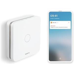 Netatmo - Rilevatore Di Monossido Di Carbonio Intelligente, Wi-Fi, Autonomia Di 10 Anni, Allarme Da 85 Db, Certificazioni En 50291 E Nf, Nco-It, ‎Udibile, Bianco, ‎10 x 2.3 x 10 cm, 390 grammi