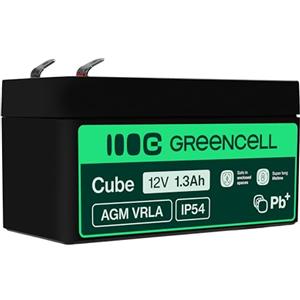 Green Cell GreenCell® Batteria AGM 12V 1,3h al piombo accumulatore sigillata VRLA Senza manutezione ricaricabile Batterie di ricambio ermetica | giocattoli bambini | allarme | Falliscono | Bilancia | Recinzione