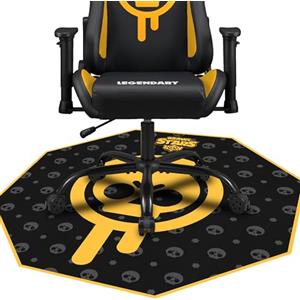 Subsonic Tappetino da Gaming Brawl Stars, Antiscivolo in Poliestere, 100x100 cm, Nero, Protezione per Pavimenti, per Sedie da Gaming e Ufficio, con Bordi Cuciti