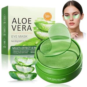 nailpretty 60 Pezzi Aloe Vera Patch Occhi, Collagene Patch Occhi, per ridurre le rughe e il gonfiore, Contorno Idratante, Maschera Per Gli Idratante Donna Uomo