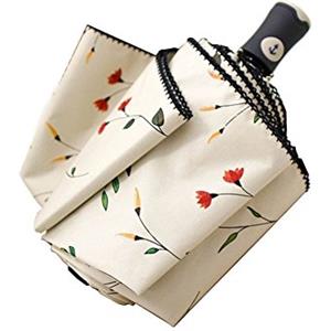 TRADE® Tipo Compatto Ombrello Foglia da Viaggio Rafforzare il Anti-vento Auto On/off Ombrello Donna Leggero trasportare maneggiare e 8 costole in fibra di vetro