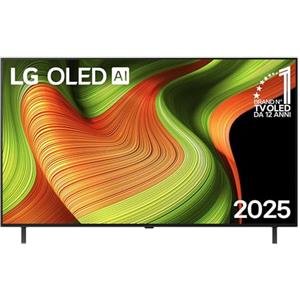 LG OLED AI B5 TV 55 pollici, Smart TV 4K, Processore α8 Gen2, webOS con AI, Dolby Vision e Atmos, Gaming con VRR, GSYNC e FreeSync 4K@120Hz, 4 HDMI 2.1, Alexa, OLED55B56LA 2025