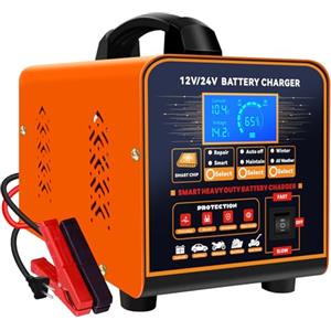 SolaMr 12V/24V Carica Batteria per Auto, 0-20A Mantenitore Batteria Moto, Caricabatterie Automatico Intelligente con Riparazione, Invernale Modalità, per AGM Auto, Camion, Moto