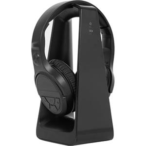 RETRADEKING Cuffie per Anziani con Pulsanti Grandi, Cuffie TV Senza Fili con Stazione di Ricarica Trasmettitore 2.4G, Auricolari Bluetooth 5.3, Comodo e Facile da Usare per Gli Anziani, Qualità Audio Hi-Fi, Nero