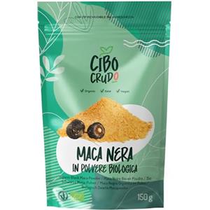 CIBO CRUDO crudo biologico vegan Maca Peruviana in Polvere Biologica - 150. Maca Nera delle Ande Bio e Pura dalla Radice di Maca. Fonte di Amminoacidi Acidi Grassi Calcio e Fosforo. Organic Black Maca Root Powder.