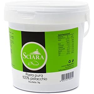 Sciara - Crema di Pistacchio 100% Pura | Senza Zucchero, Lattosio, Glutine | Ideale per Gelati, Granite, Dolci e Crepes | Artigianale e Naturale, 1 kg
