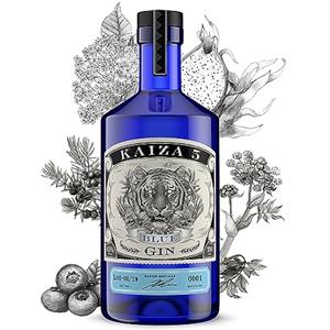 KAIZA 5 BLUE GIN - 0,7 l - 43% | Gin dall'Africa del Sud/Città del Capo | Floreale, fruttato, fresco | Sambuco, Mirtillo e Frutto del Drago