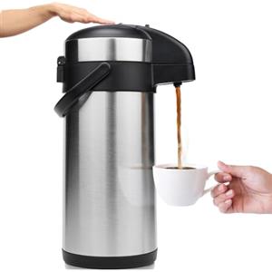 Vondior Caraffa Termica per Caffè 5L, Caffettiera con Pompa Isolata in Acciaio Inossidabile, Teiera Sottovuoto per Acqua Calda/Fredda, Bevande al Cioccolato per Feste
