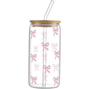 TEUYOE 1 pezzi Bicchiere con Cannuccia, 450ml Bicchiere con Cannuccia e Coperchio per tè, bevande, succhi, caffè freddo, latte macchiato, frullati e cocktail