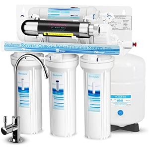 Geekpure Sistema di filtraggio dell'acqua potabile ad osmosi inversa a 6 fasi con filtro UV-75GPD