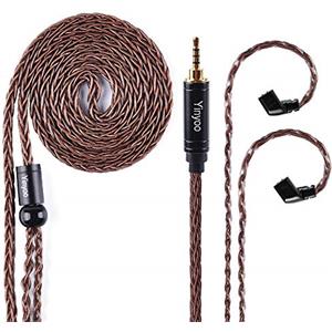 Yinyoo KZ ZS10 PRO IEM, cavo di prolunga QDC per cuffie EDX PRO/Castor/CCA CRA, KBEAR ST12 Plus 8 Core 4N OFC placcato argento (marrone, 2 pin da incasso, spina da 2,5 mm)