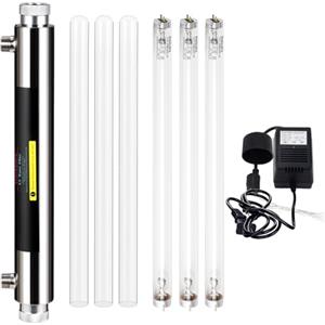 Geekpure Sistema di filtraggio dell'acqua per tutta la casa U-V 6 GPM - Depuratore d'acqua con 3 filtri UV + 3 manicotti al quarzo (25 Watt)