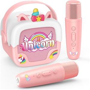 Dislocati Regalo Bambina 3-12 Anni, Karaoke per Bambini Unicorno Bambina Regalo Natale Giochi Bambina 3-12 Anni Microfono Unicorno Magico - Regalo Perfetto per Feste, Canto e Gioco Divertente a Casa