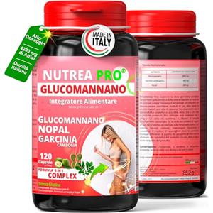NUTREA PRO Glucomannano Forte 4200mg di attivi | Formula Completa con Glucomannano, Garcinia Cambogia e Nopal | Supporto pasti principali | Integratore con Fibre Naturali | 120 Capsule Made in Italy NUTREAPRO®