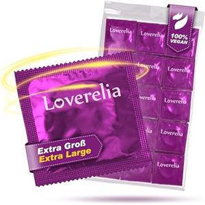 Loverelia Preservativi Loverelia Extra Large-più spazio e comfort-Ø 56mm-vestibilità perfetta e facile srotolamento-lattice di gomma naturale-vegano-reale al tatto-confezione da 50 (1x50 pezzi)