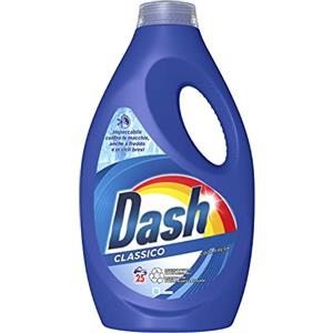 Dash Detersivo Liquido Lavatrice, 25 Lavaggi, Classico, Rimuove Le Macchie, Brillantezza Per I Capi, Efficace A Freddo E In Cicli Brevi