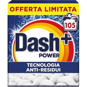 Dash Detersivo Lavatrice In Polvere, 105 Lavaggi, Tecnologia Anti Residui, Rimuove le macchie, efficace anche a freddo e in cicli brevi