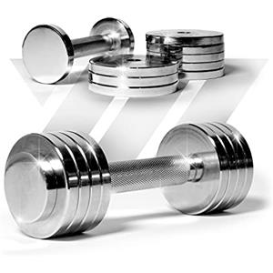YM MANUBRI Palestra Regolabili Fino a 5 kg., Pesi Palestra Carico Variabile, 1 Pezzo, Adjustable Dumbbell per Il Fitness Professionale, Allenamento a Casa e in Palestra