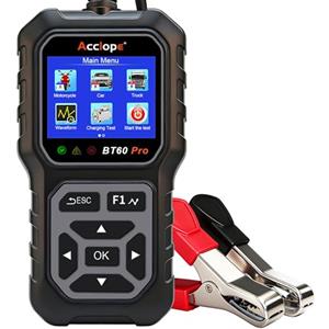 Acclope BT60 Pro Tester Digitale per Batterie Auto, 100-3000 CCA, Analizzatore Sistema di Avviamento e Carica, Compatibile 6V 12V 24V, per Batterie AGM Litio Gel, con Stampa Cloud